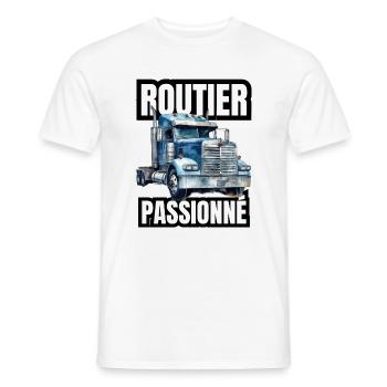 routier passionné - T-shirt homme - blanc - Devant - AI Model Male 178 dark (178cm)