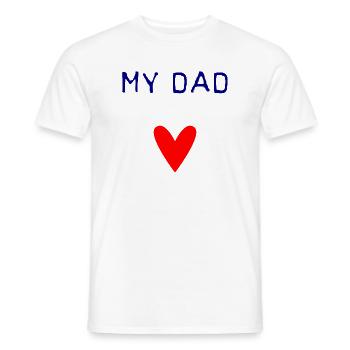 FÊTE DES PÈRES. BONNE FÊTE PAPA. PAPA. BONNE FÊTE - T-shirt homme - blanc - Devant - AI Model Male 178 dark (178cm)