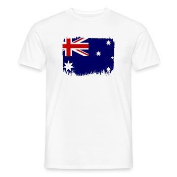 Le drapeau australien sous drapeau australien - T-shirt homme - blanc - Devant - AI Model Male 178 dark (178cm)