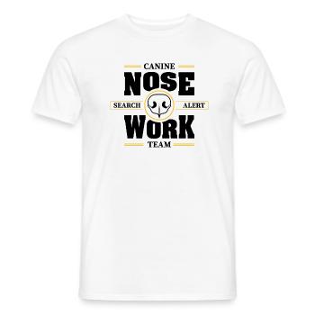 NOSE WORK Team Search Dog Nose Work Dogs Dog - Men's T-Shirt - white - Front - AI Model Male 178 dark (178cm)
