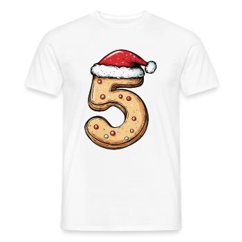 5 Zahl Weihnachten Keks - Männer T-Shirt - Weiß - Vorne - AI Model Male 178 dark (178cm)