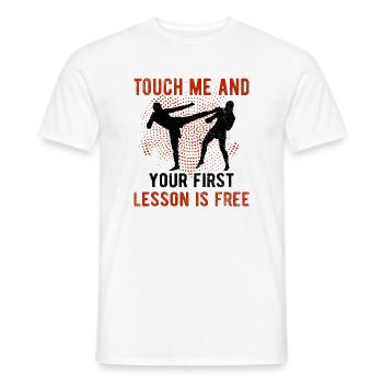 Kickboxing Kickboxing Martial Arts Sport Gift - Men's T-Shirt - white - Front - AI Model Male 178 dark (178cm)