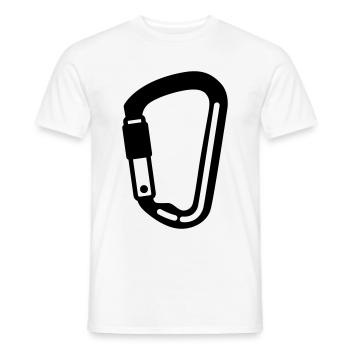 Mousquetons d’équipement d’escalade - T-shirt homme - blanc - Devant - AI Model Male 178 dark (178cm)