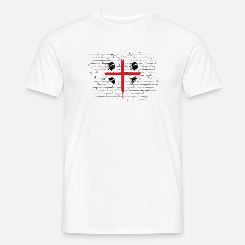 Drapeau de la Sardaigne Drapeau sarde Drapeau de la Sardaigne - T-shirt homme - blanc