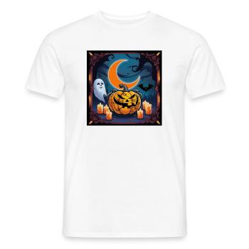« Pumpkin Patch Party : un plaisir obsédant ! » - T-shirt homme - blanc - Devant - AI Model Male 178 dark (178cm)