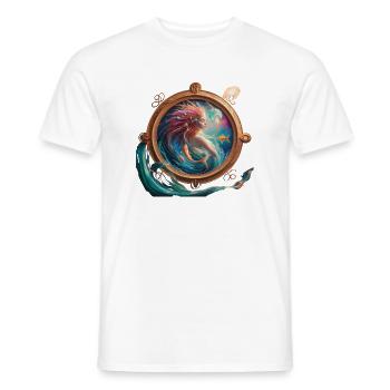 Poisson signe astrologique - T-shirt homme - blanc - Devant - AI Model Male 178 dark (178cm)
