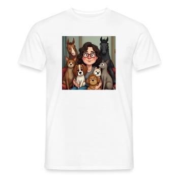 Fellnasen & Freunde - Männer T-Shirt - Weiß - Vorne - AI Model Male 178 dark (178cm)