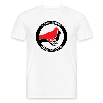 Amour Birbs Haine Fascisme - T-shirt homme - blanc - Devant - AI Model Male 178 dark (178cm)