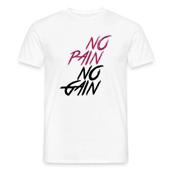 No pain no gain - Men's T-Shirt - white - Front - AI Model Male 178 dark (178cm)