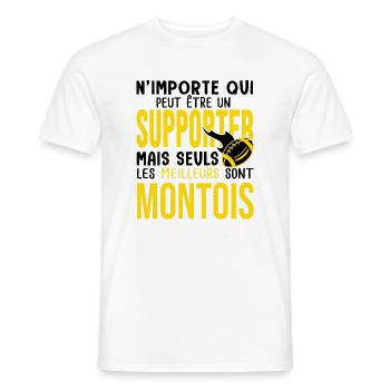 Cadeau rugby supporters Montois mont de marsan SM - T-shirt homme - blanc - Devant - AI Model Male 178 dark (178cm)