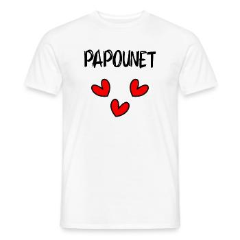 PAPOUNET. FÊTE DES PÈRES. BONNE FÊTE PAPA. PAPA - T-shirt homme - blanc - Devant - AI Model Male 178 dark (178cm)