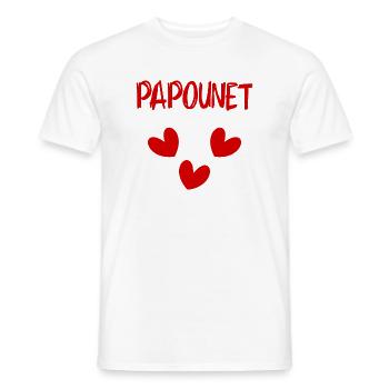 FÊTE DES PÈRES. BONNE FÊTE PAPA. PAPA. BONNE FÊTE - T-shirt homme - blanc - Devant - AI Model Male 178 dark (178cm)