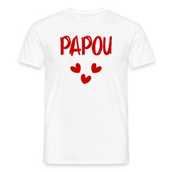 PAPA. FÊTE DES PÈRES. BONNE FÊTE PAPA. BONNE FÊTE - T-shirt homme - blanc - Devant - AI Model Male 178 dark (178cm)