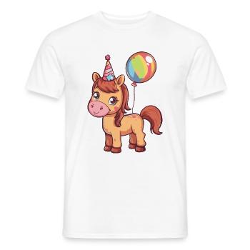 Horse Birthday Baby - Men's T-Shirt - white - Front - AI Model Male 178 dark (178cm)
