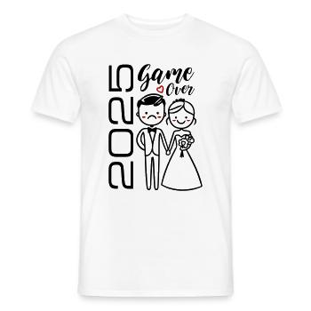 Hochzeit Game Over 2025 Bräutigam Braut - Männer T-Shirt - Weiß - Vorne - AI Model Male 178 dark (178cm)