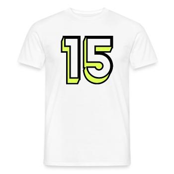 15. 15 JAHRE. 15-JÄHRIGES JUBILÄUM. GEBURTSTAG 15 JAHRE. - Männer T-Shirt - Weiß - Vorne - AI Model Male 178 dark (178cm)