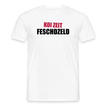 Koi Zeit Feschdzeld - Männer T-Shirt - Weiß - Vorne - AI Model Male 178 dark (178cm)