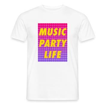 MUSIC PARTY LIFE - Men's T-Shirt - white - Front - AI Model Male 178 dark (178cm)