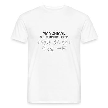 Nudeln machen Nudel Sorgen kochen Geschenkidee - Männer T-Shirt - Weiß - Vorne - AI Model Male 178 dark (178cm)
