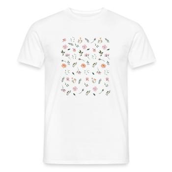 Flowers beautiful flower flowerbed gift pink - Men's T-Shirt - white - Front - AI Model Male 178 dark (178cm)