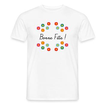 MAMIE. FÊTE DES MÈRES. BONNE FÊTE MAMIE. JE T'AIME - T-shirt homme - blanc - Devant - AI Model Male 178 dark (178cm)