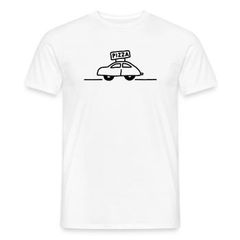 Service Pizza - Pizza - T-shirt homme - blanc - Devant - AI Model Male 178 dark (178cm)