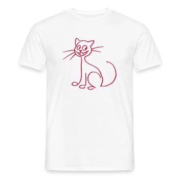 Katze - Männer T-Shirt - Weiß - Vorne - AI Model Male 178 dark (178cm)