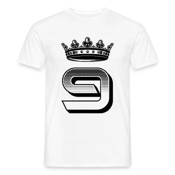 9 Cijfer kroon - Heren T-shirt - wit - Voor - AI Model Male 178 dark (178cm)