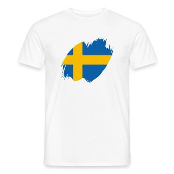 Suède Drapeau Scandinavie Drapeau suédois - T-shirt homme - blanc - Devant - AI Model Male 178 dark (178cm)