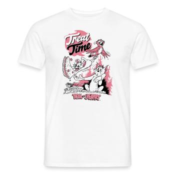Tom and Jerry Picknick Treat Time - Men's T-Shirt - white - Front - AI Model Male 178 dark (178cm)