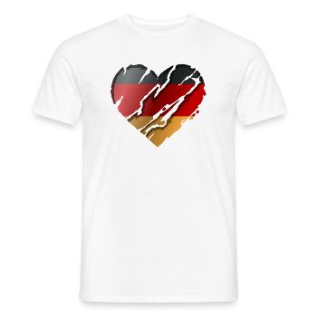Deutschland Flagge Deutsche Fahne Herz Heimat - Männer T-Shirt - Weiß - Vorne - AI Model Male 178 dark (178cm)