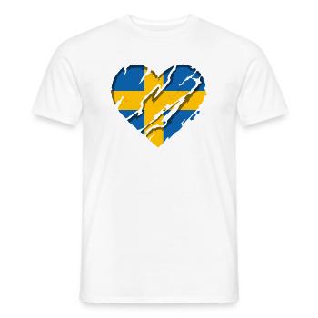 Drapeau de la Suède Scandinavie Drapeau suédois - T-shirt homme - blanc - Devant - AI Model Male 178 dark (178cm)