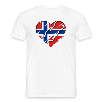 Drapeau de la Norvège Scandinavie Drapeau norvégien - T-shirt homme - blanc - Devant - AI Model Male 178 dark (178cm)