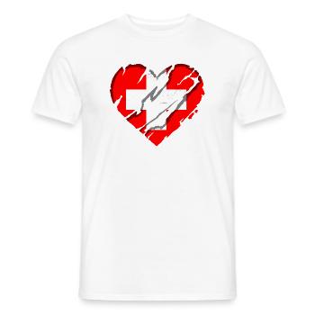Suisse Flag Croix Vintage Occasion Look Suisse - T-shirt homme - blanc - Devant - AI Model Male 178 dark (178cm)