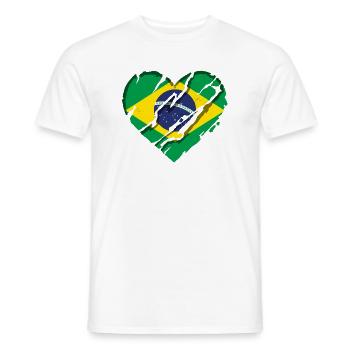 Brasilien Flagge Brasilianische Fahne Südamerika - Männer T-Shirt - Weiß - Vorne - AI Model Male 178 dark (178cm)