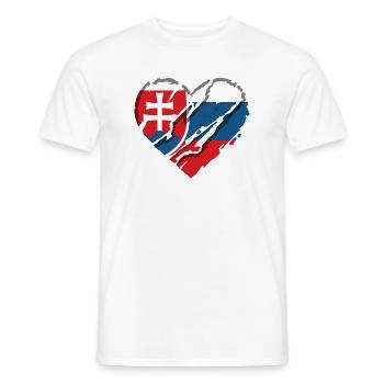 Slovakia Flag Heart Slovak Flag Home - Men's T-Shirt - white - Front - AI Model Male 178 dark (178cm)