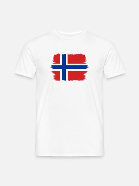 Norwegen Flagge Skandinavien Norwegische Fahne - Männer T-Shirt - Weiß
