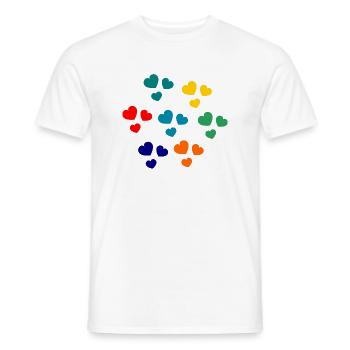 HAPPY MOTHER'S DAY. MOM. MOTHER's DAY. HEART - Men's T-Shirt - white - Front - AI Model Male 178 dark (178cm)