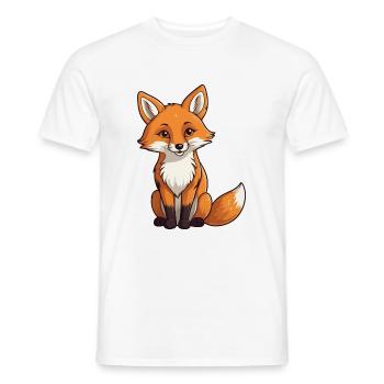 Fox Illustration - Men's T-Shirt - white - Front - AI Model Male 178 dark (178cm)