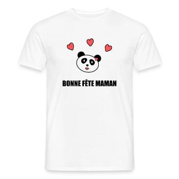FÊTE DES MÈRES. BONNE FÊTE MAMAN. MAMAN - T-shirt homme - blanc - Devant - AI Model Male 178 dark (178cm)