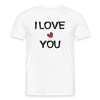 LOVE. SAINT VALENTINE. bachelorette party. I LOVE YOU. I LOVE YOU. - Men's T-Shirt - white - Front - AI Model Male 178 dark (178cm)