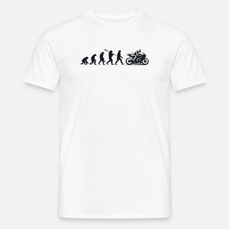 Évolution Darwin pour les Motocyclistes 🏍️ - T-shirt homme - blanc