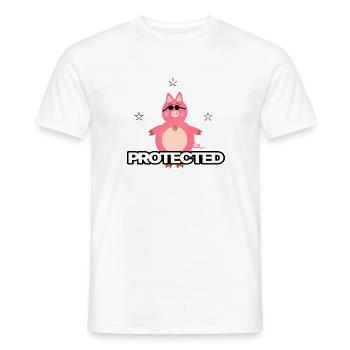 Pink funny pig - Men's T-Shirt - white - Front - AI Model Male 178 dark (178cm)