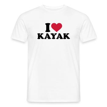 I love Kayak - Men's T-Shirt - white - Front - AI Model Male 178 dark (178cm)