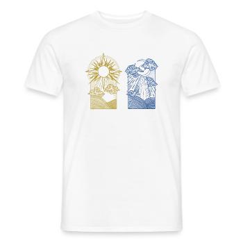 Soleil Lune Environnement Défenseur de la nature Nature - T-shirt homme - blanc - Devant - AI Model Male 178 dark (178cm)