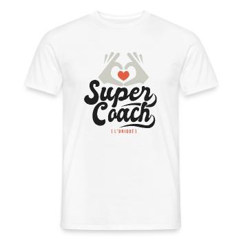 Super coach l unique cadeau coach entraineur - T-shirt homme - blanc - Devant - AI Model Male 178 dark (178cm)