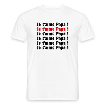 BONNE FÊTE PAPA. PAPA. FÊTE DES PÈRES. BONNE FÊTE - T-shirt homme - blanc - Devant - AI Model Male 178 dark (178cm)