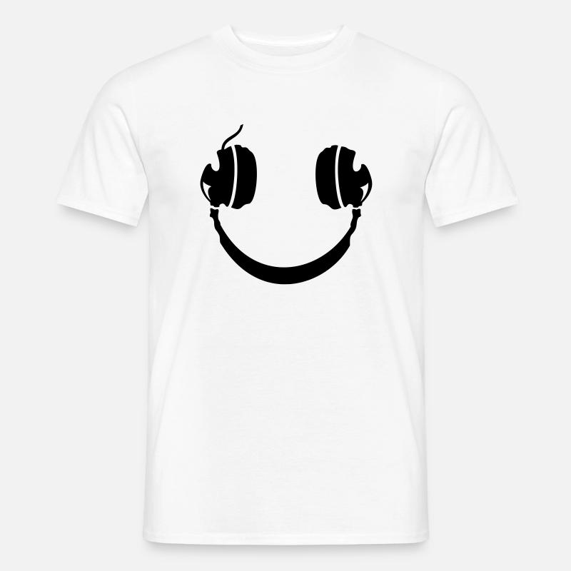 Smiley headphone - Men’s T-shirt - white