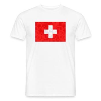 Suisse Flag Croix Vintage Occasion Look Suisse - T-shirt homme - blanc - Devant - AI Model Male 178 dark (178cm)