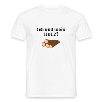 Holz, ich und mein Holz, Geschenkidee - Männer T-Shirt - Weiß - Vorne - AI Model Male 178 dark (178cm)